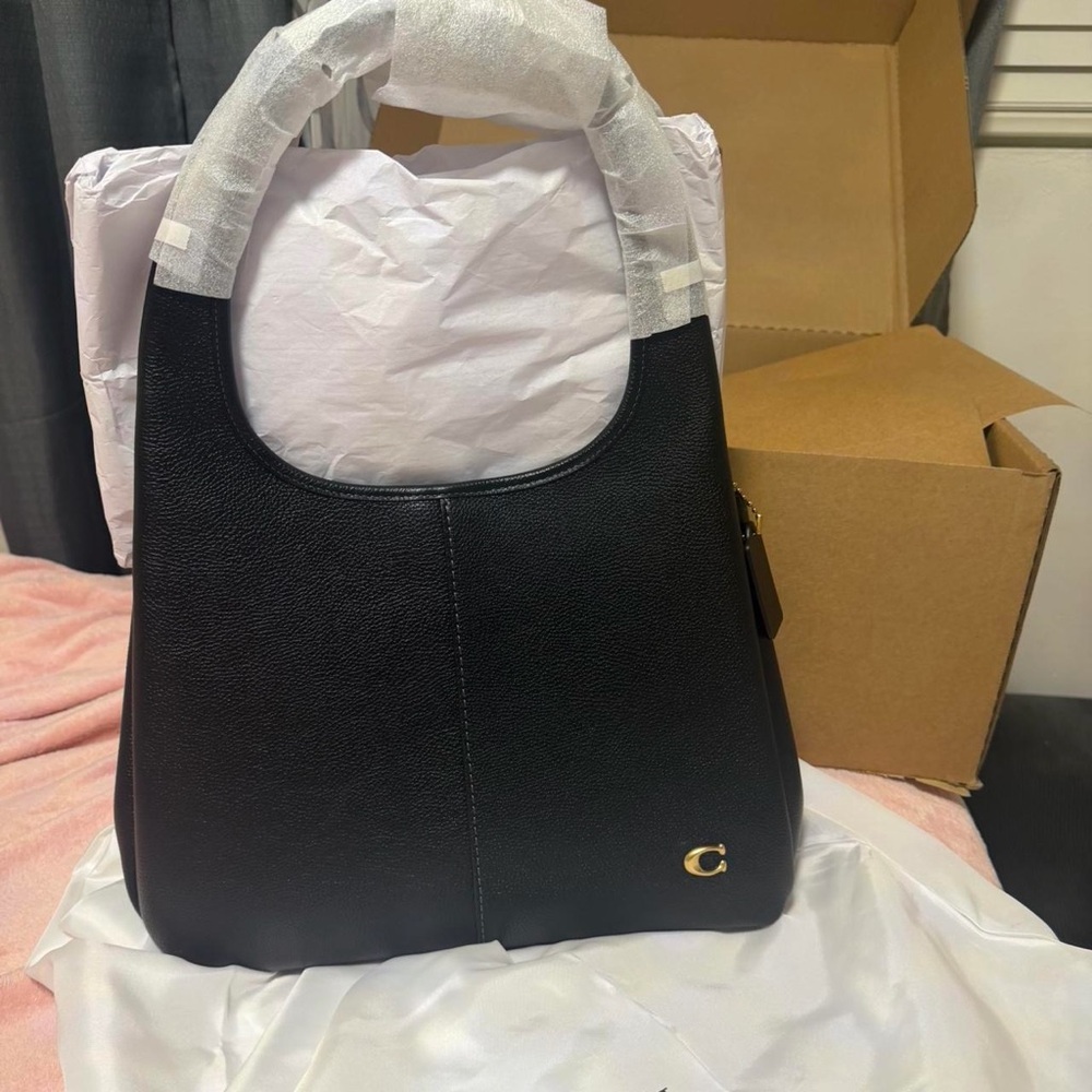 COACH- Lana Shoulder Bag Color: Brass/Black